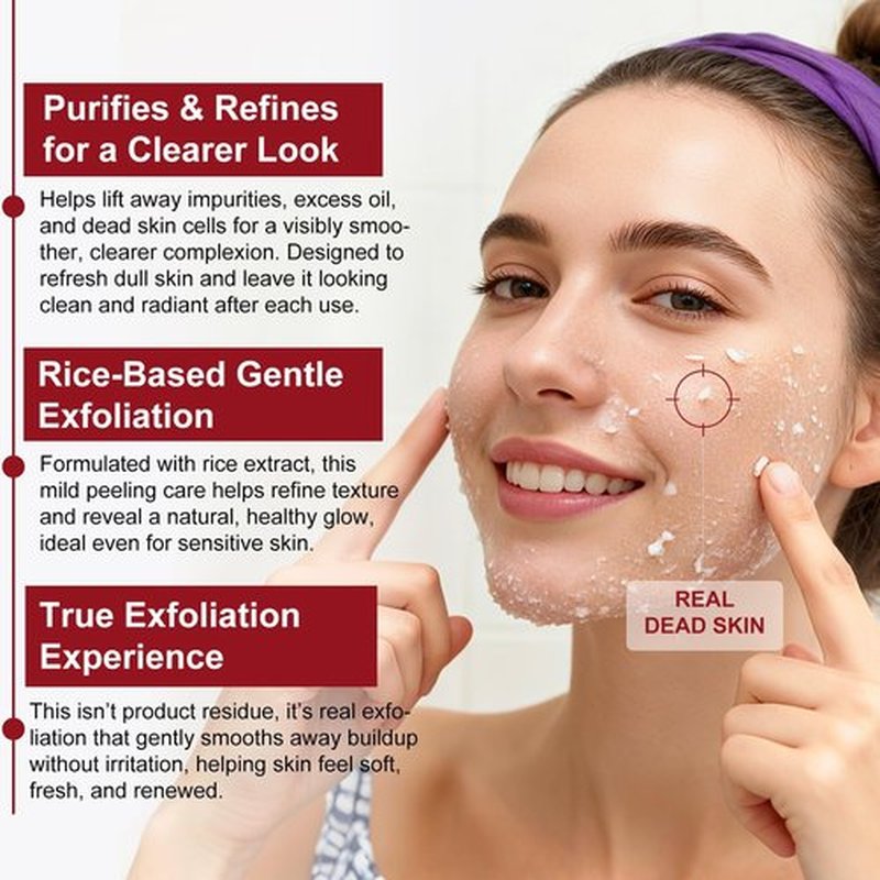 Black Rice Exfoliant and White Rice Ampoule Exfoliant, Peel Shot Glow Exfoliating Face Serum, Korean Skin Care Soft Exfoliating Body Scrub Dead Skin Cells, Blackheads Remover For All Skin Types 100ml