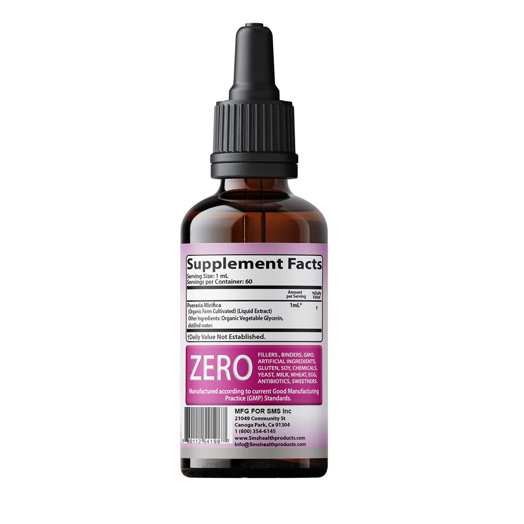 Feminizer by SMS, Pueraria Mirifica Drops for Estrogen | No Fillers | Herbal Extract | Non-GMO, Vegan, Alcohol Free Tincture | 2 Fl Oz (60ml) | for Trans Women Ladyboy LGBT