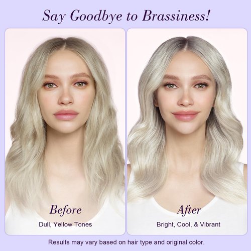 Luseta Purple Shampoo and Conditioner Set for Blonde Hair - Eliminates Brassiness & Tones Gray, Bleached Hair - Neutralizes Yellow Tones, Enhances Cool Shades, Sulfate Free - 16.9 Fl Oz Each