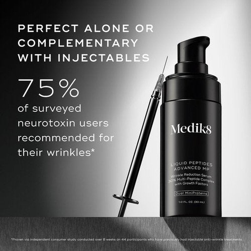Medik8 Liquid Peptides Advanced MP - Peptide Serum - Face Serum for Wrinkle Reduction - Hydrating and Supports Collagen, Hyaluronic Acid - 1 oz.