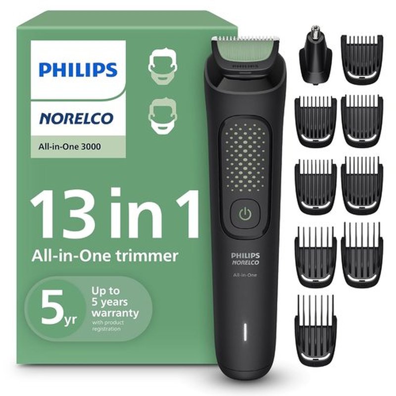 Philips Norelco 13-in-1 Trimmer - Beard Styler & Hair Clipper with 9 Length Settings & Skin-Friendly Blades