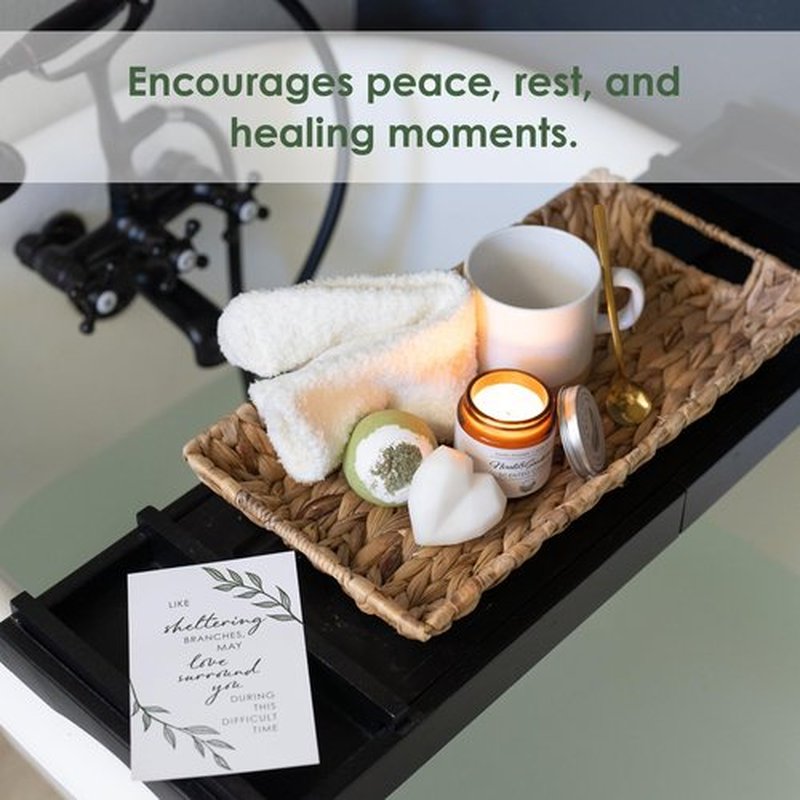 Sympathy Gift Baskets for Women – 8 Thoughtful & Cozy Items (Blanket and Candle Gift Set with Mug, Socks & More) – Sympathy Gifts for Loss of Loved One, Get Well, or Self Care Gifts for Women