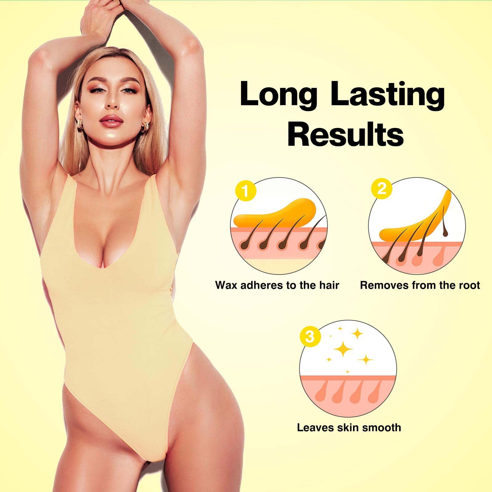 Waxers Roll on Hair Removal Wax Refill Cartridge for Women Men Milk Roller Waxing Depilatory for Legs Arms at Home 4 Pack