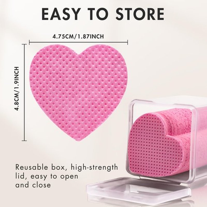 Embagol 1000 Pcs Lint Free Nail Wipes Eyelash Extension Glue Wipes Non-Woven Fabric Lash Glue Nail Polish Remover Supplies (Pink)