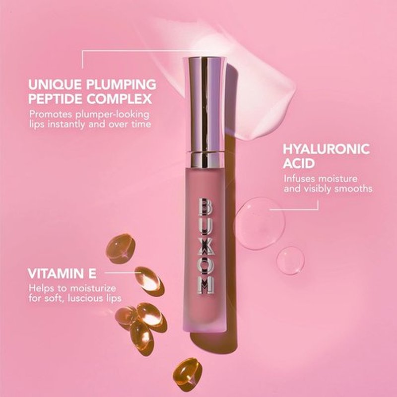BUXOM Full-On Plumping Lip Cream - Hydrating Lip Plumper Gloss with Peptides & Hyaluronic Acid for Fuller, Softer Lips
