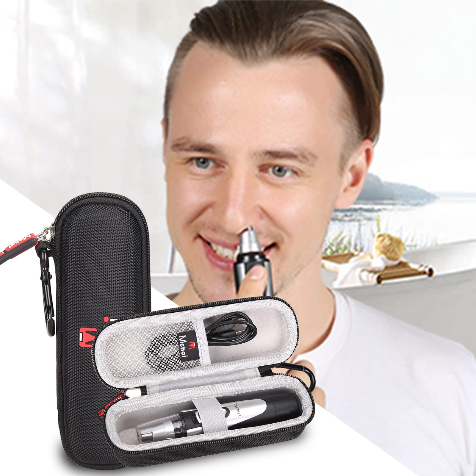 Mchoi Hard Carrying Case for ZORAMI Ear and Nose Hair Trimmer, Battery-Operated, Shockproof Waterproof Case