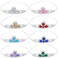 inSowni 8 Pieces Silver Metal Glitter Waterdrop Rhinestone Princess Crown Headbands Tiaras Wedding Birthday Party Prom Headpieces for Women Brides Bridesmaids