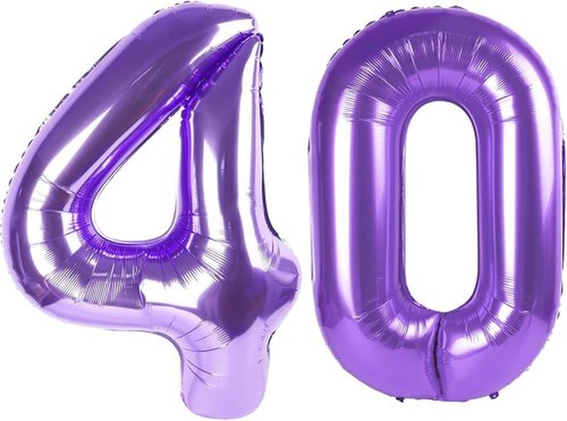 Purple Number 40 Balloon - 40 Inch Birthday Decoration for 40th Party | Perfect for Girls & Boys