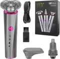 HIENA PRO Beard Trimmer - 3-in-1 Cordless Grooming Tool for Men | Rechargeable Facial, Ear & Nose Clippers