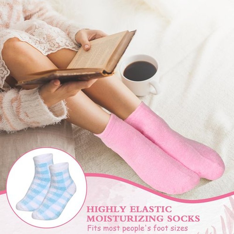 8 Pairs Aloe Socks Natural Moisturizing Spa Socks Lotion Socks Softening Aloe Infused Socks for Women Men Repairing Gel Sleeping Fuzzy Socks for Dry Cracked Feet Skins (Stylish)