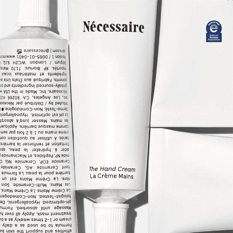 Nécessaire Hand Cream - Fragrance-Free, Fast-Absorbing Formula with 5 Ceramides & Peptides | 2.2 fl oz