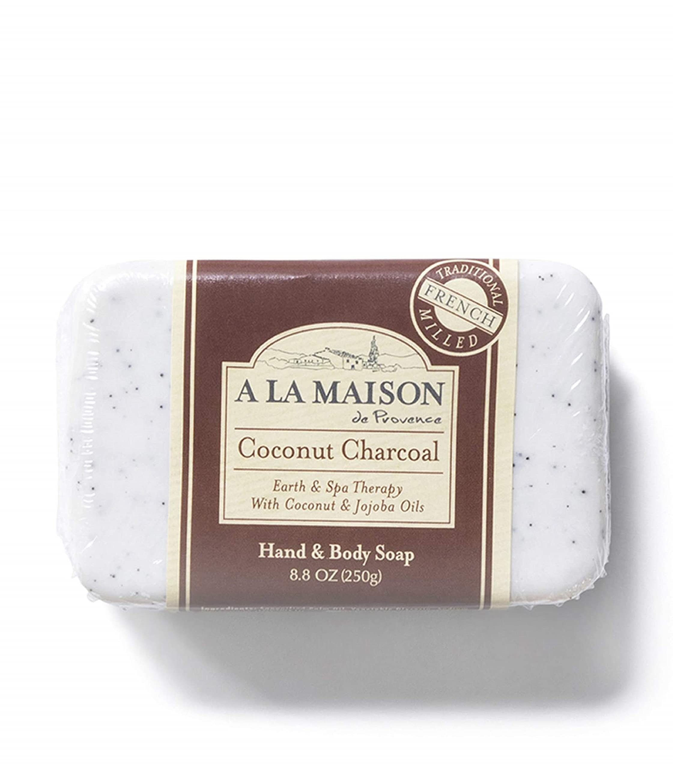 A LA MAISON Coconut Charcoal Bar Soap - Triple French Milled Natural Moisturizing Hand Soap Bar (3 Bars of Soap, 8.8 oz)