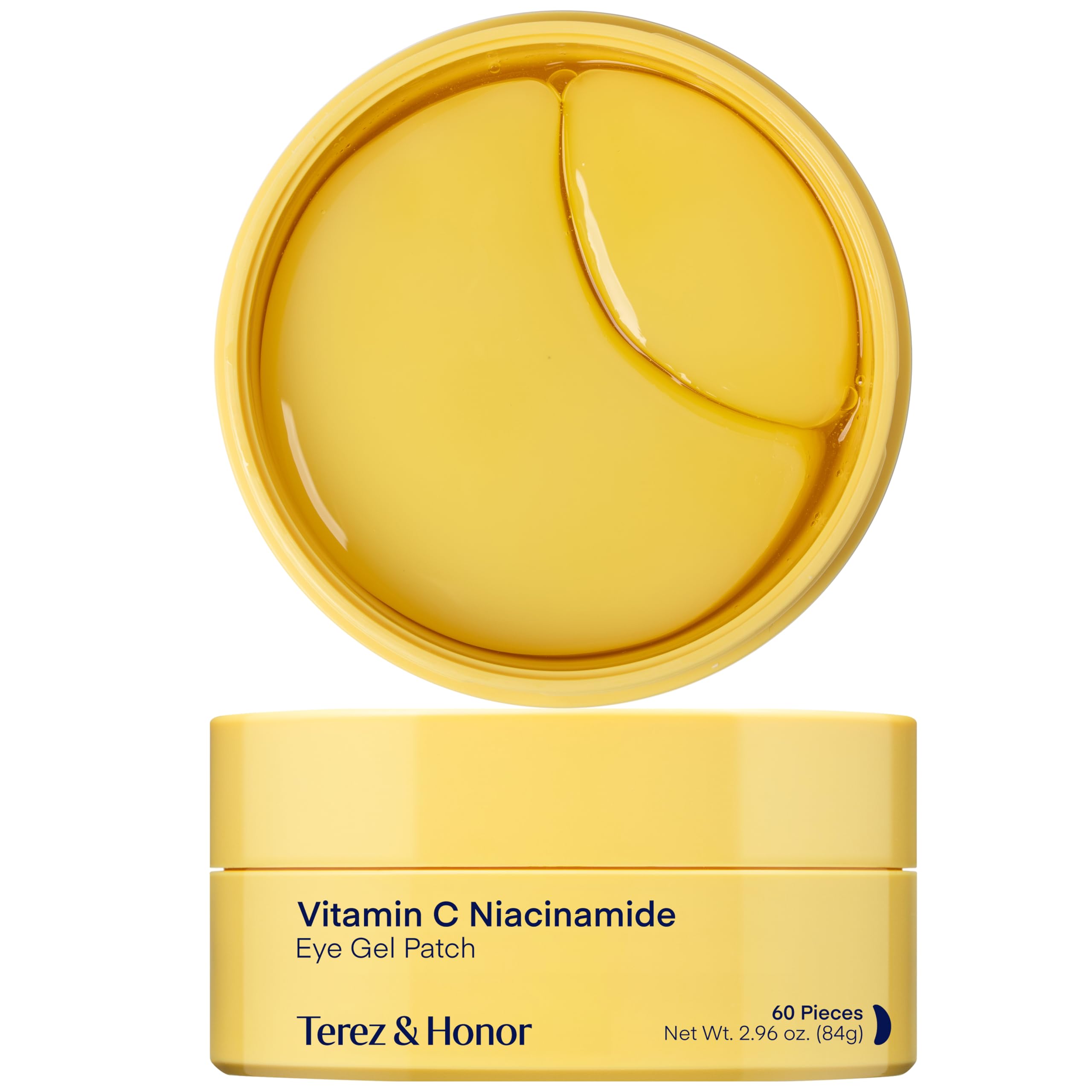 Terez & Honor Vitamin C Eye Patches - 60 Pcs Korean Brightening & Hydrating Under Eye Masks with Tranexamic Acid, Hyaluronic Acid - Dark Circles, Puffiness & Wrinkle Hydrogel Pads, Vegan, No Fragrance