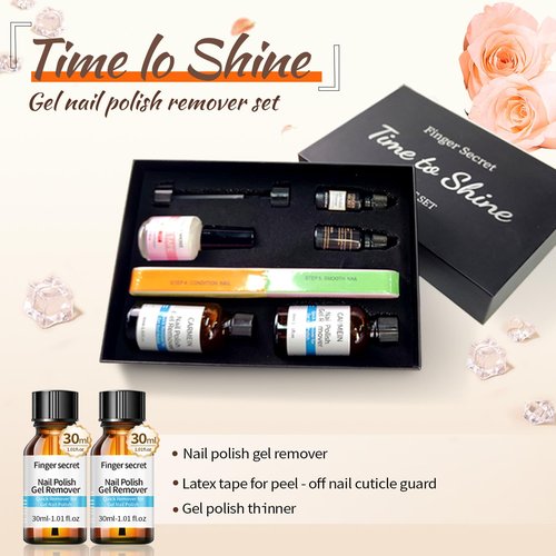 CARMEIN Gel Nail Polish Remover Set, Multi-Use Nail Polish Remover, Professional Liquid Formula for Natural & Long-Lasting Gel Nails（Gel Nail Polish Remover Set)