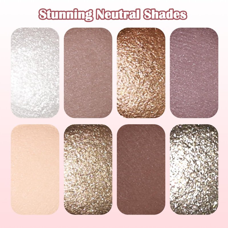 UCANBE 8 Color Matte Sparkling Shimmer Baked Eyeshadow Palette – Highly Pigmented, Smooth & Blendable Formula with Neutral & Earthy Tones for Everyday & Dramatic Eye Makeup Pallet