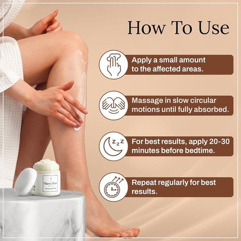 Mama Bear Oasis Lotion - Lavender Magnesium Cream for Feet, Hands & Legs with Arnica & Aloe Vera (1 Pack)