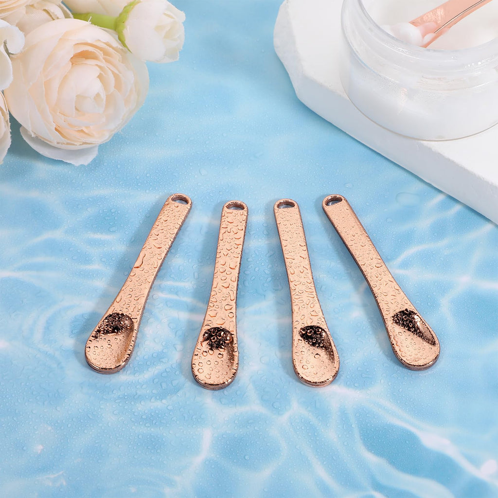 FdcZeyxior 6 PCS Metal Makeup Spatula Tool, Mini Reusable Skin Care Spoon Multi-functional Facial Applicator Tool Beauty Scoop for Face Mask Eye Cream Lotions Moisturizers Essences Beauty Accessories