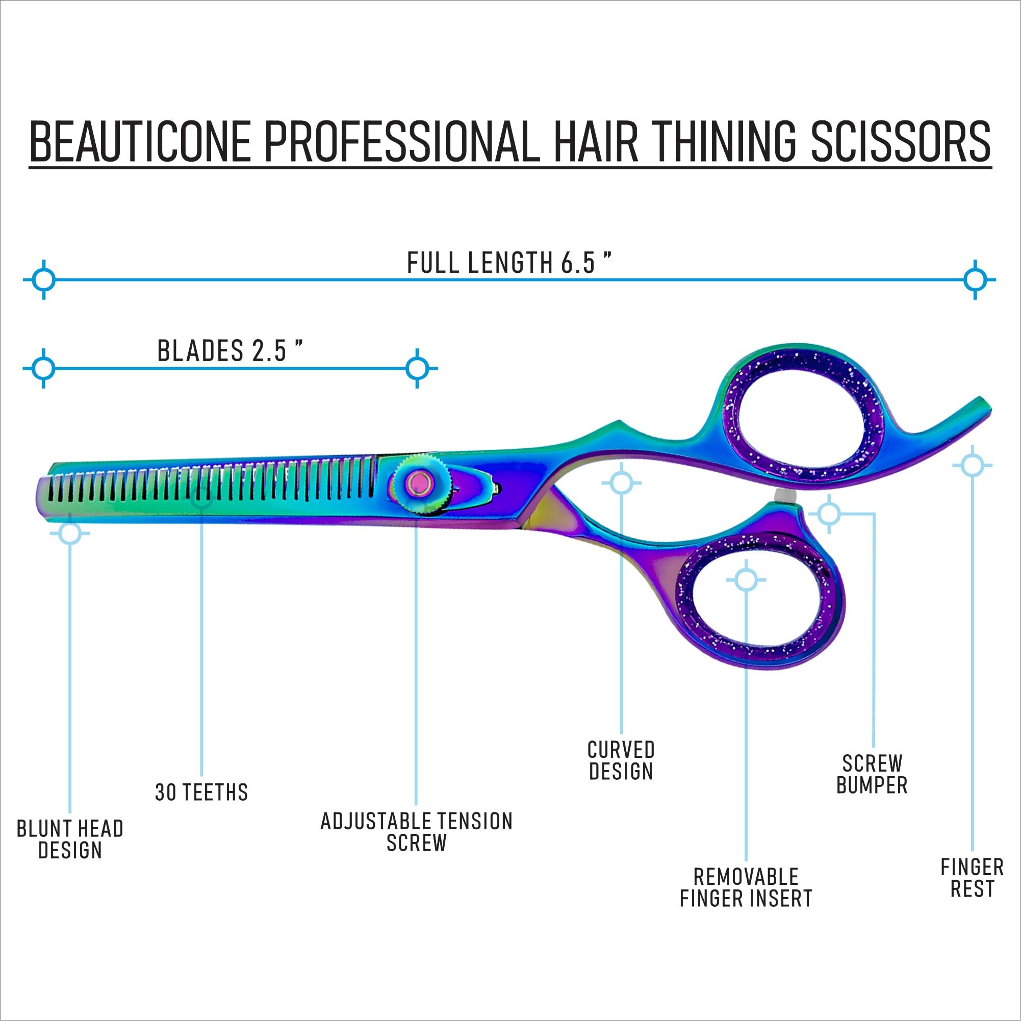 Hair Cutting & Thinning Scissors Set, Professional 6.5" Barber Shears for Haircut Men/Women, Beard & Mustache Trimming Stainless Steel Hairdressing Scissors, Adjustable Screw