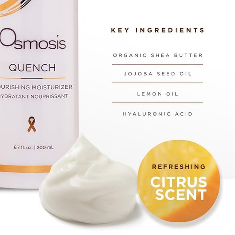 OSMOSIS QUENCH Daily Hydrating Facial Moisturizer - Jojoba Oil, Shea Butter & Hyaluronic Acid for Dry to Normal Skin