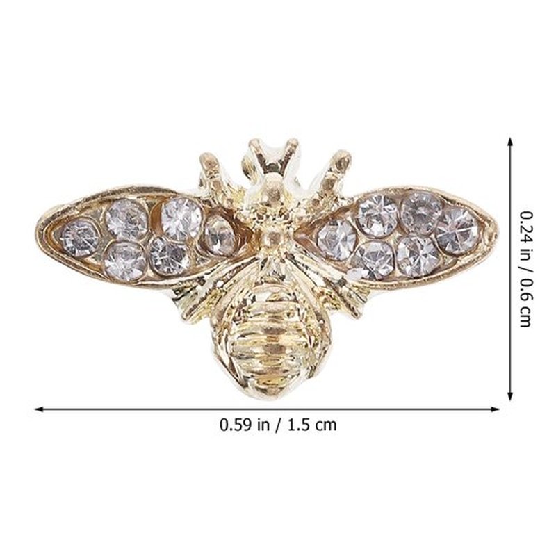 Beaupretty 10Pcs Bumble Bee Nail Charms Alloy 3D Nail Art Accessories for DIY Manicure and Decoration
