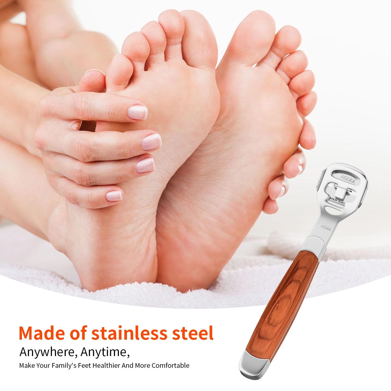 Foot Care Pedicure Callus Shaver Hard Skin Remover Wood Handle 10 Blades
