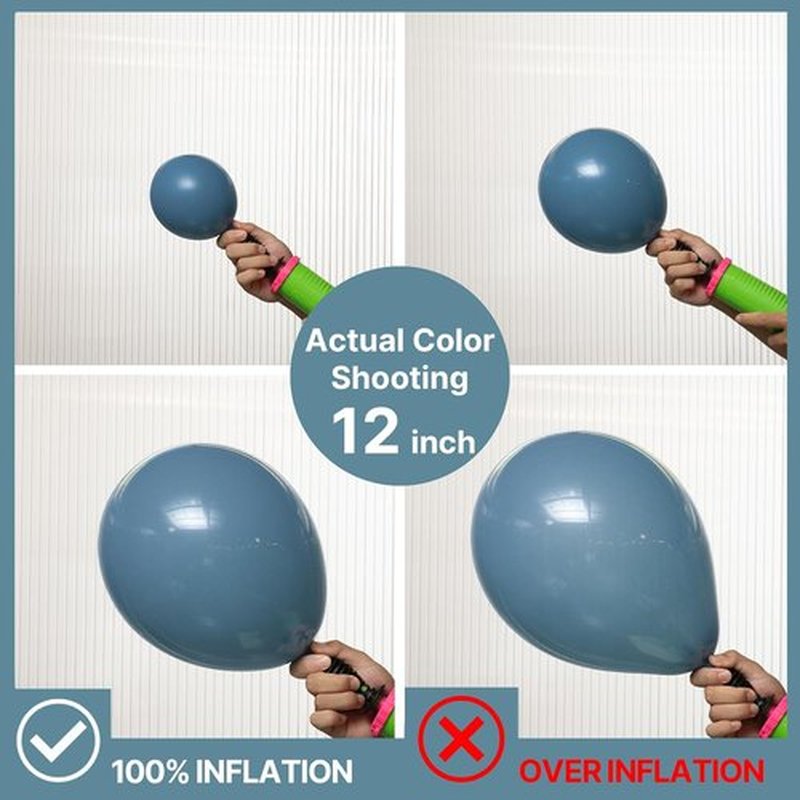 PartyWoo Slate Blue Balloons - 100pcs Assorted Sizes for Baby Shower & Birthday Decor | Navy & Dusty Blue