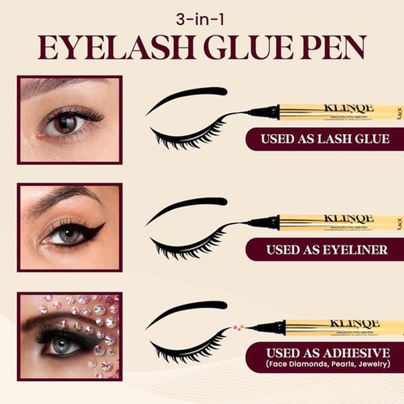 Black Eyeliner | Magnetic Lash Glue Liner - Strong Hold, Latex-Free Adhesive for Strip & Magnetic Lashes