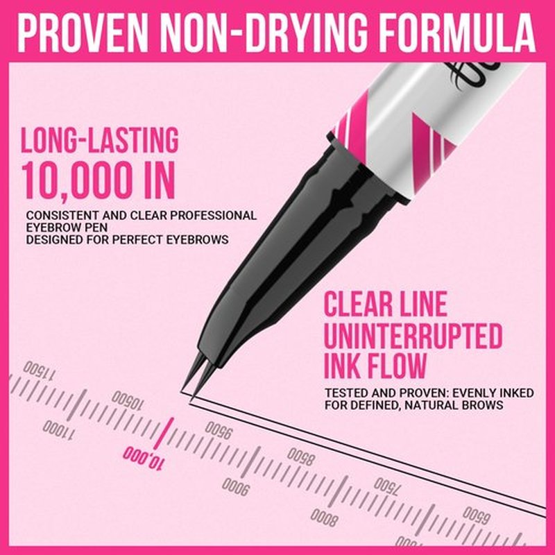 iMethod Curved Eyebrow Pen - Eyebrow Pencil, Brow Pencil 2-in-1 Dual-Ended Microblading Eyebrow Pen with Curved Tip and Precise Brush-Tip for Natural Hair-Like Brows, Last All-Day, Dark Brown