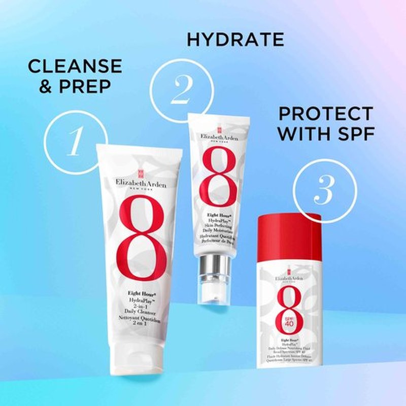 Elizabeth Arden Eight Hour HydraPlay 2-in-1 Daily Gentle Cleanser and Pore Minimizer Mask, Hydrating Face Wash with Kaolin Clay & Glycerin, Non-Comedogenic, Vegan, For All Skin Types, 4.2 oz.