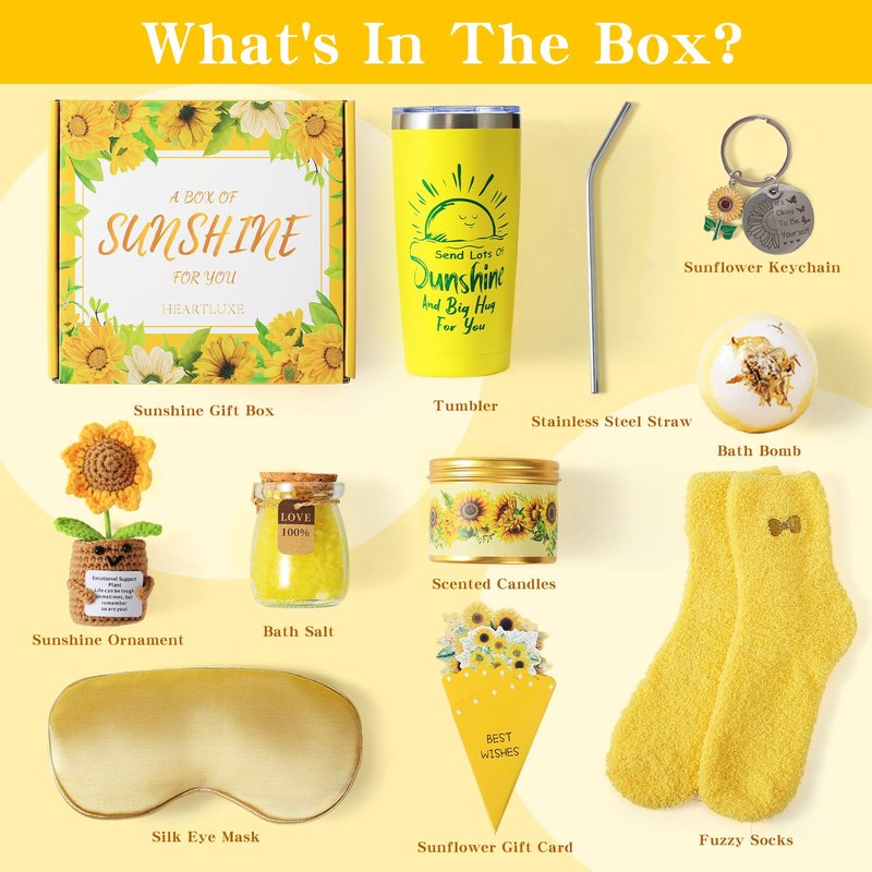 Valentine Day Gift for Her Basket,10pcs Self-Care Spa Get Well Soon Gift Box, Relaxation Gift Basket for Mom Wife Friends, Birthday Sunshine Gifts for Women Who Have Everything