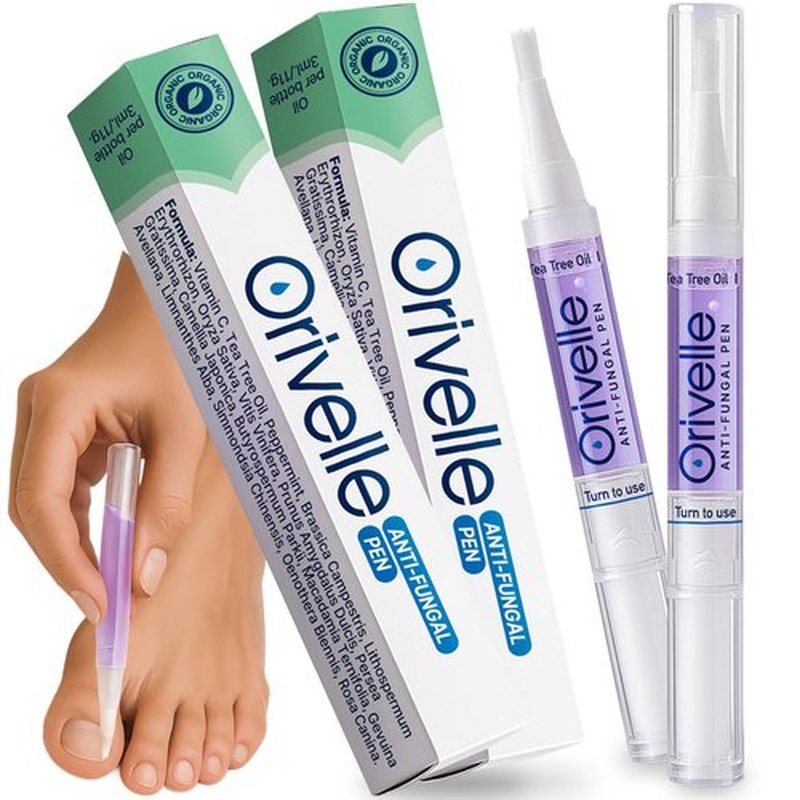 Orivelle Nail Fungus Pen – Professional Nail Repair & Strengthening Solution with Tea Tree Oil – Improves Appearance of Discolored or Damaged Nails (Pack of 2)