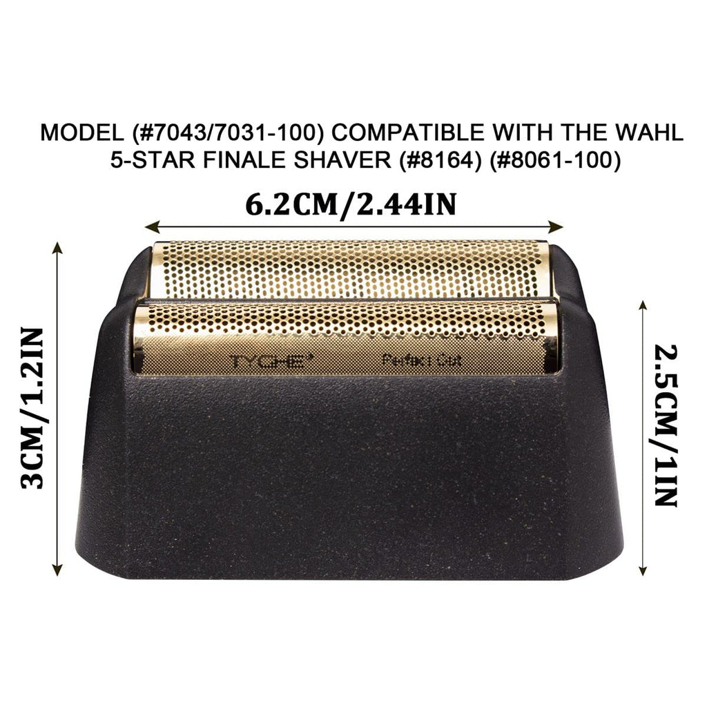 2 pcs Professional 5 Star Series Finale Shaver Shaper Replacement Super Close Gold Foil and Cutter Bar Assembly, Compatible with Wahl Shaver Foil Model 7043-100,Shaving for Barbers and Stylists