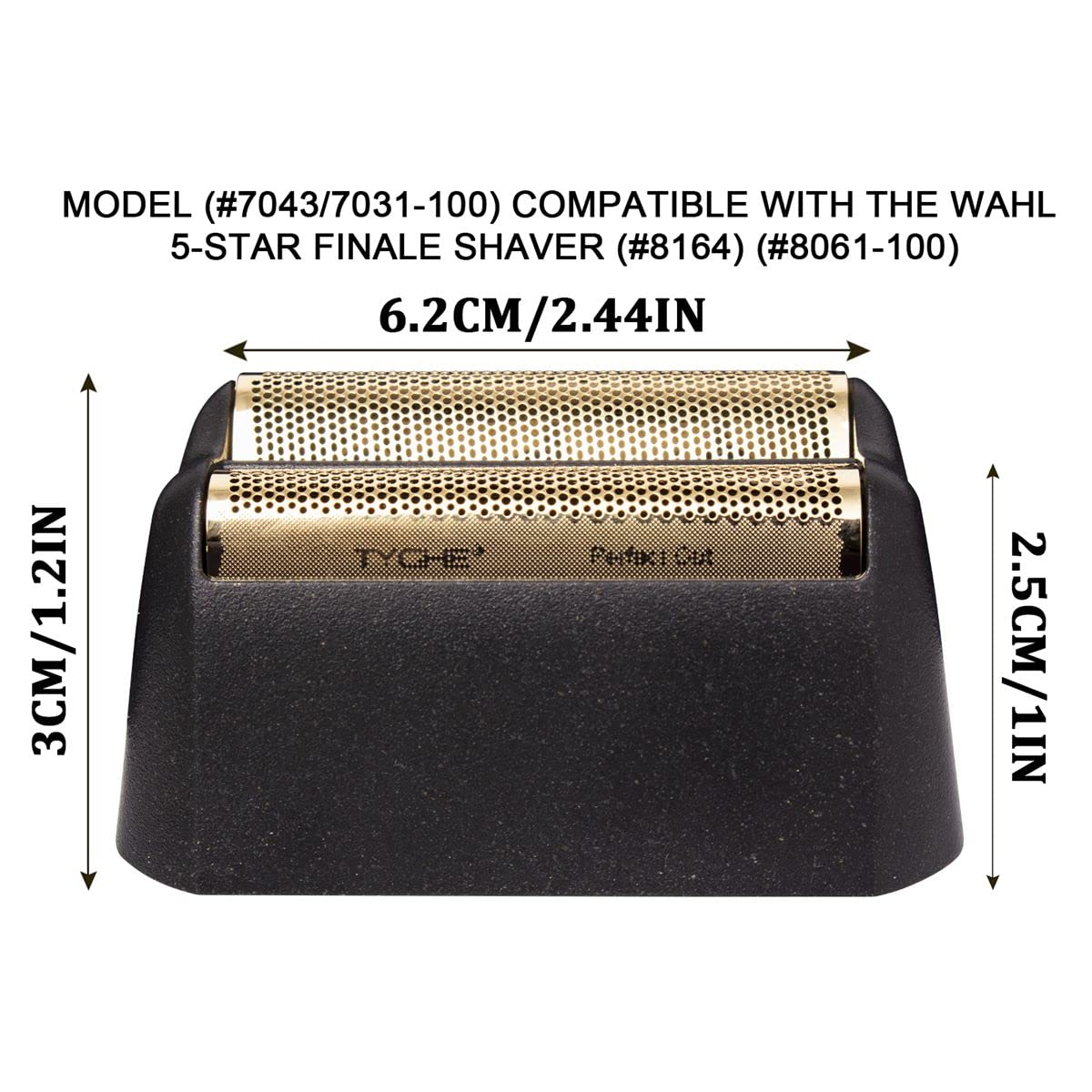 2 pcs Professional 5 Star Series Finale Shaver Shaper Replacement Super Close Gold Foil and Cutter Bar Assembly, Compatible with Wahl Shaver Foil Model 7043-100,Shaving for Barbers and Stylists