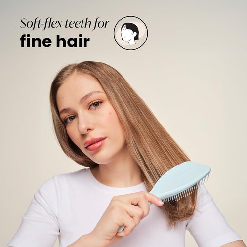 Tangle Teezer Detangler Hairbrush Duo - Reduces Breakage & Eliminates Knots | Large & Travel Size, Blue & Mint