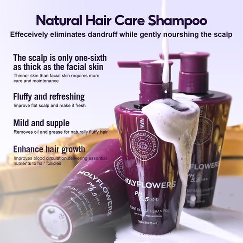 Holyflowers Dandruff Shampoo for Chemical Free | Herbal Essence | Acidic Bonding Concentrate | For All Hair Types | Damaged Scalp Repair