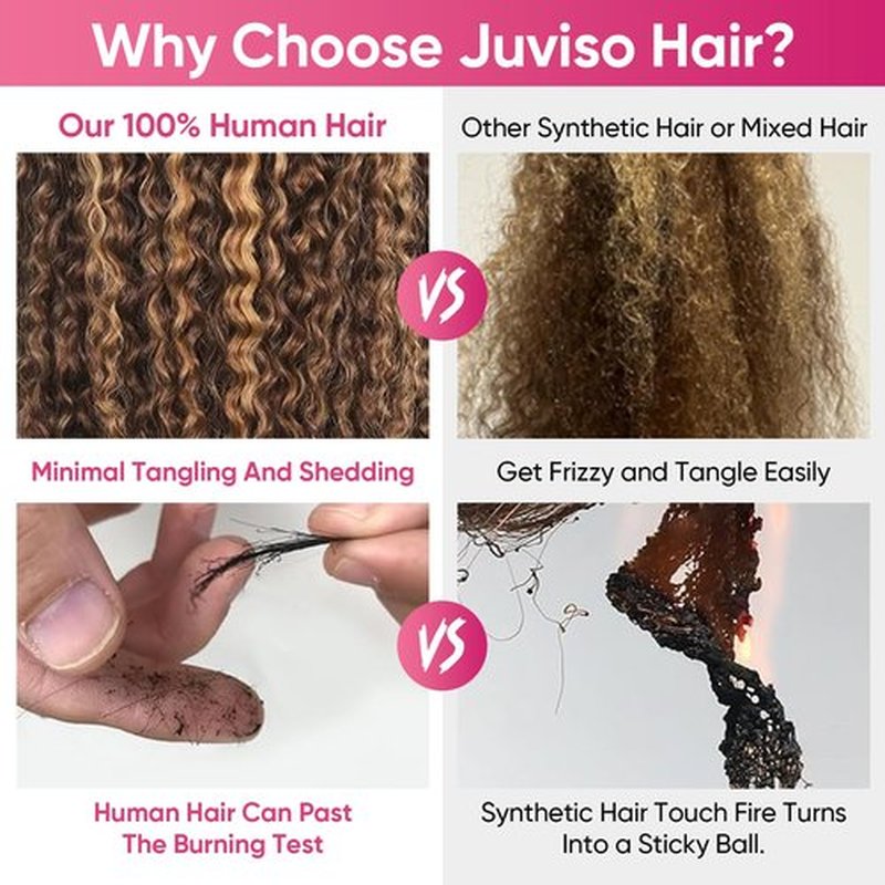 Juviso 26 Inch Honey Blonde Wig Human Hair Deep Wave 13x6 HD Ombre Lace Front Wigs P4/27 Highlight Curly Human Hair Wig 200 Density Pre Plucked Human Hair Frontal Wigs for Women