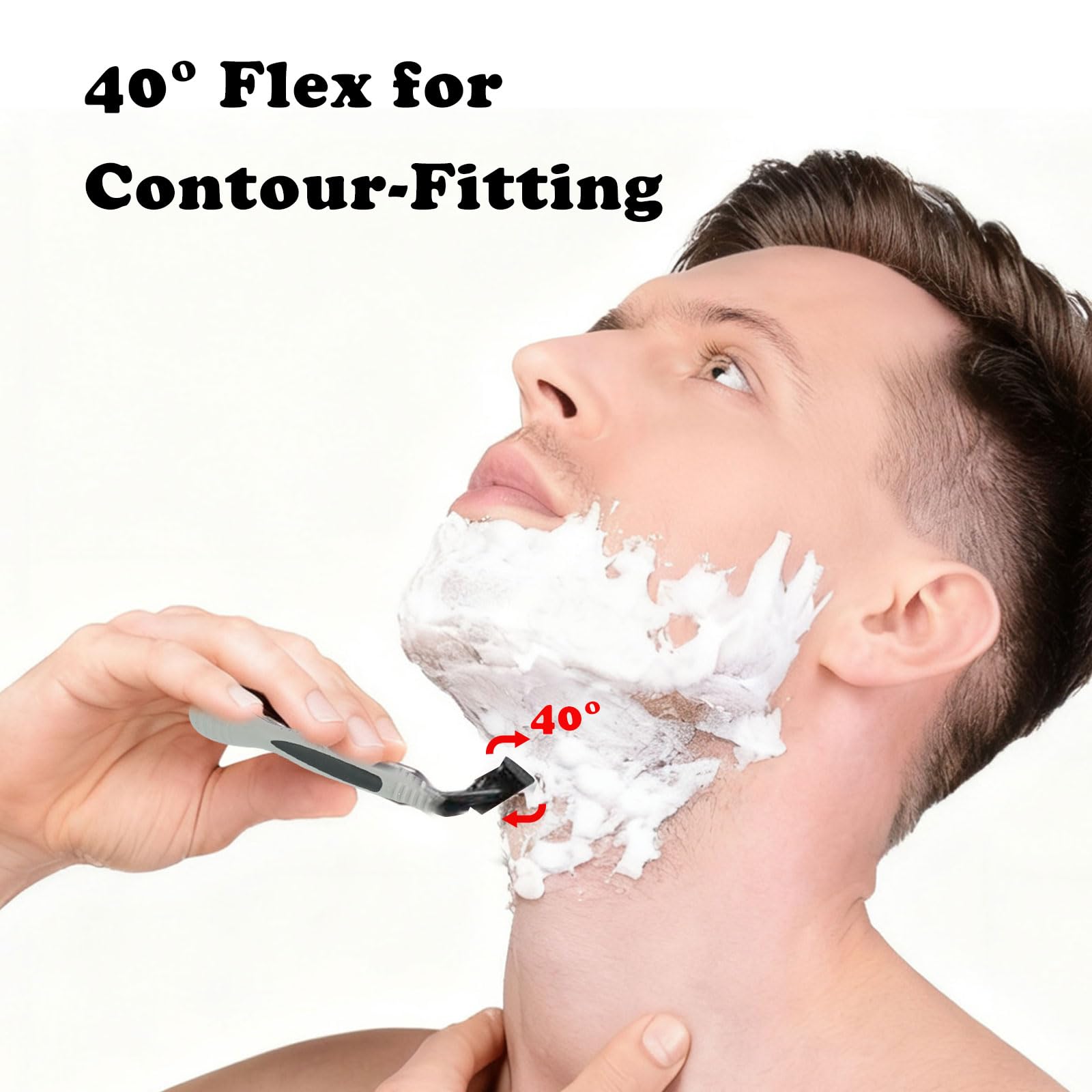 PEDOBALI 25 Pcs Men's Disposable Razors Bulk 5 Blade Sensitive Skin Comfortable Shave Set Men Smooth Razors for Head, Face