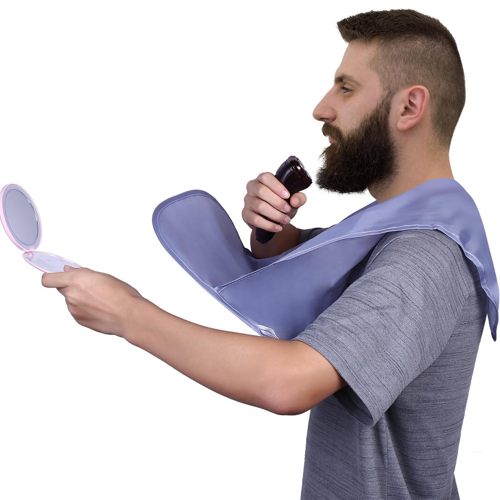 PRIVILLA Beard Bib, Beard Apron Foldable Multi-Purpose Shaving Bib, Apron for Men for All Men'S Gifts (grey)