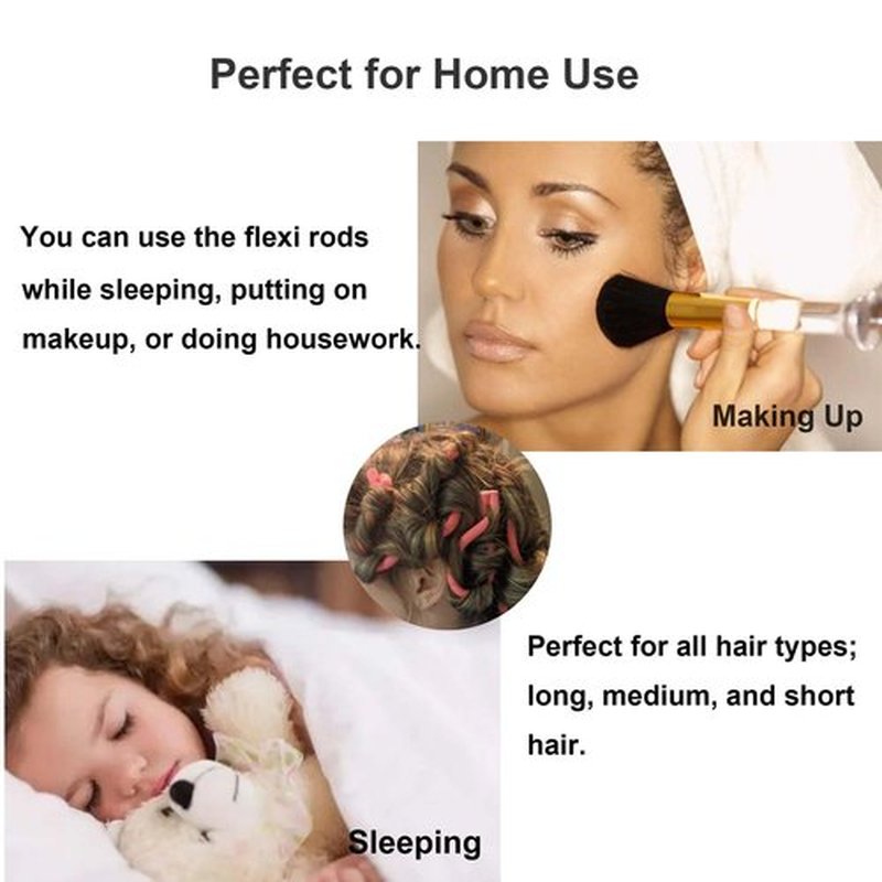 Beyoslf 36Pcs Flexible Hair Rollers and Curlers Set - 7" 0.63" & 0.47" Bendable Soft Foam Rods for Heatless Curling Short & Long Hair