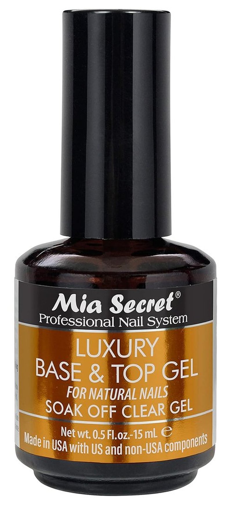 Mia Secret Clear Gel Polish - Luxury Base & Top Coat - High Gloss Finish - 15ml | Gelux Compatible