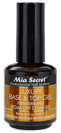 Mia Secret Clear Gel Polish - Luxury Base & Top Coat - High Gloss Finish - 15ml | Gelux Compatible