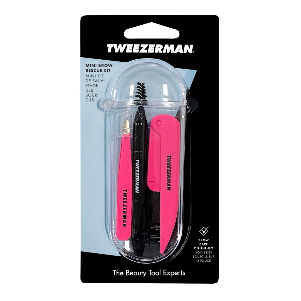 Tweezerman Mini Brow Rescue Kit Pink & Black
