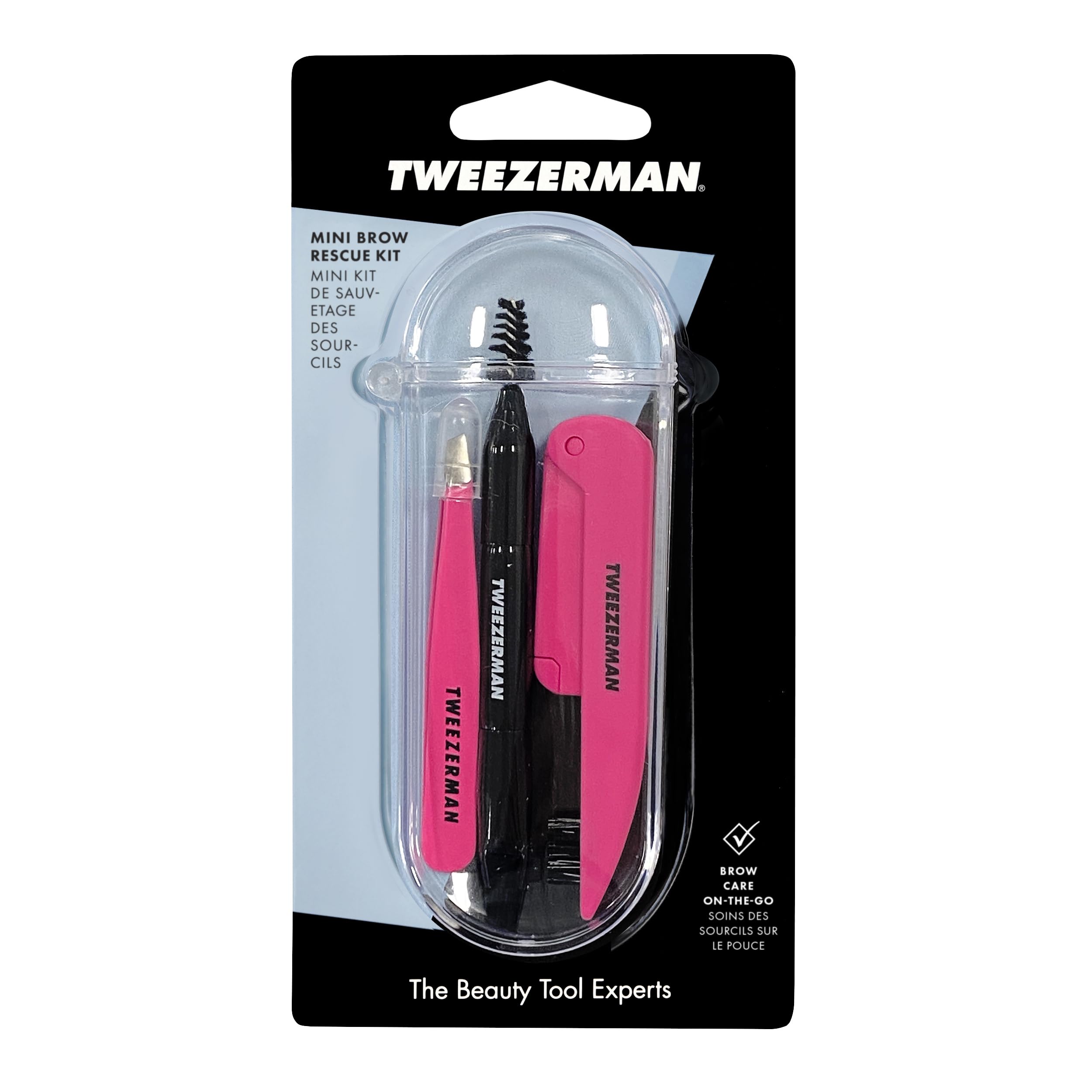 Tweezerman Mini Brow Rescue Kit Pink & Black