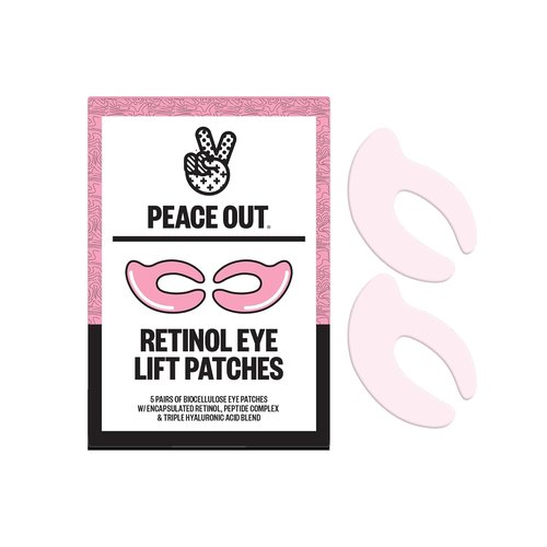 Peace Out Retinol Eye Lift Patches - 360° Biocellulose Mask with Retinol & Peptides | 5 Pairs for Youthful Skin