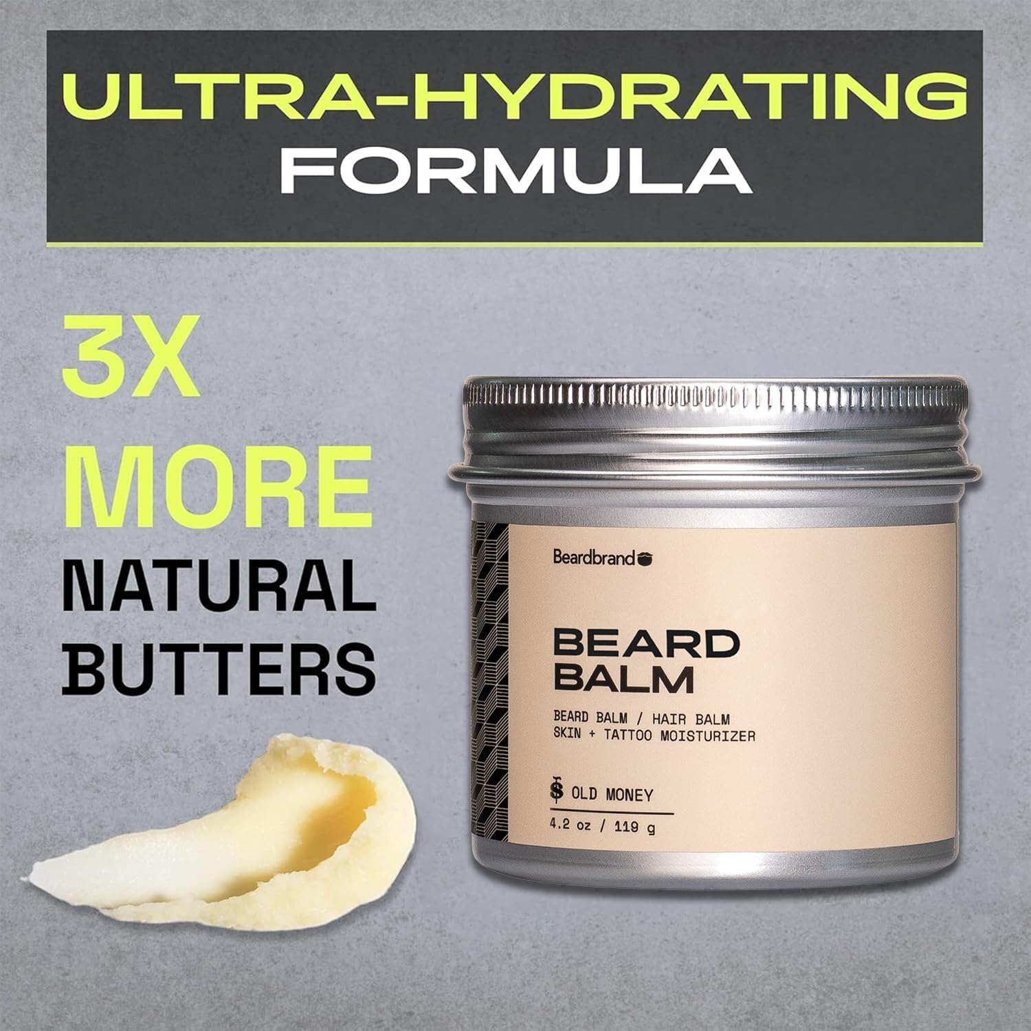 Beard Balm for Men - Travel Pack - Supports Thicker Beard, Old Money Scent, Natural Ingredients Butter Reduces Dryness & Enhances Look - 4.2 oz