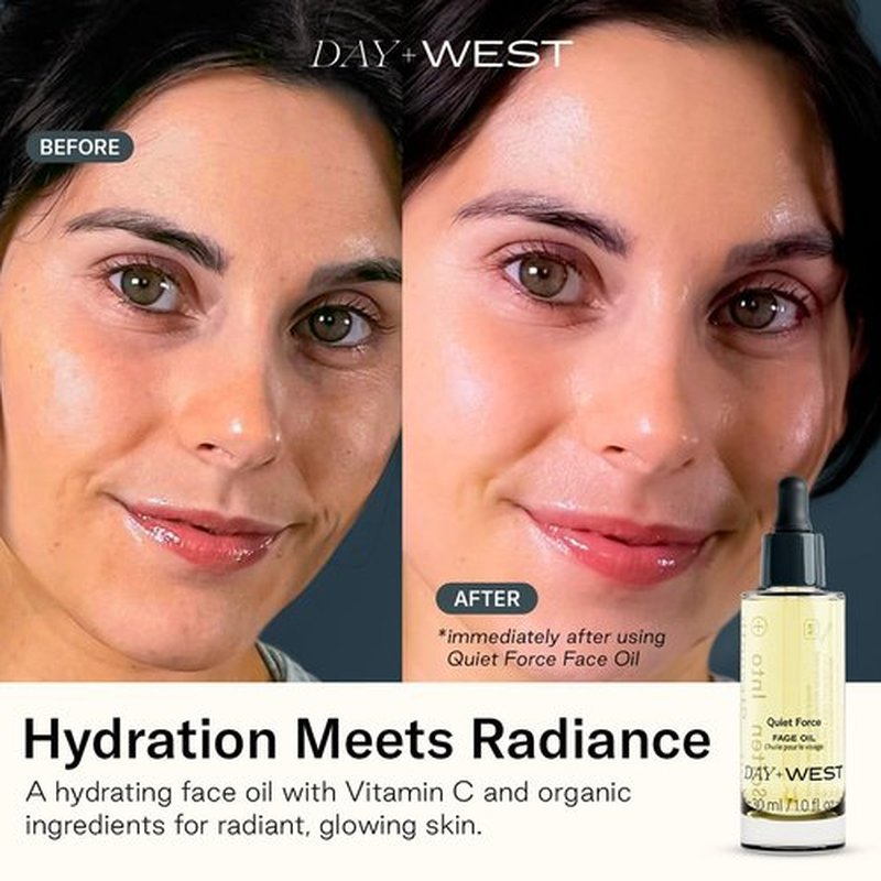Day+West Hydrating Face Oil for Women – Rosehip & Squalane Oil for Sensitive Skin, Gentle Moisturizing Vitamin C, Natural & Essential Oils for Gua Sha Use, Healthy Glowing Skin Care -30ml