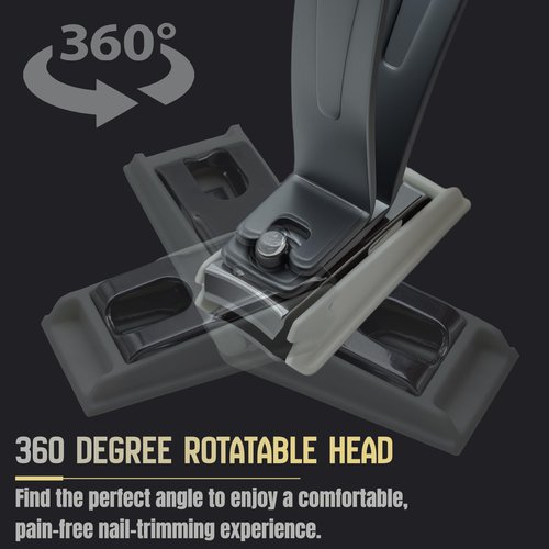 360° toenail Clippers Designed for Seniors, with Extended Handles for Easier gripping, preventing Nail clippings from Splashing, and Wide-Opening Nail Clippers for Both Men and Women