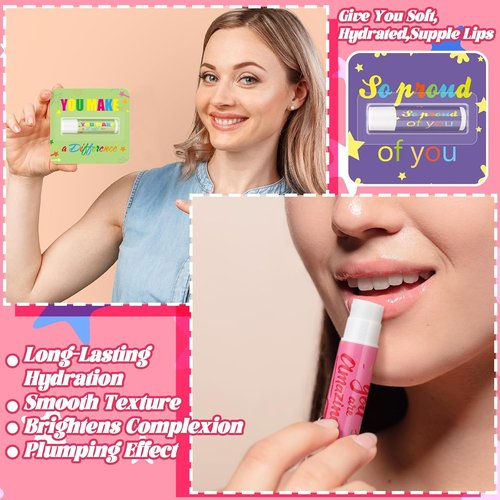 Skiennix Thank You Lip Balms - 48 Pcs Bulk Travel Size Gifts for Employees, Teachers & Nurses