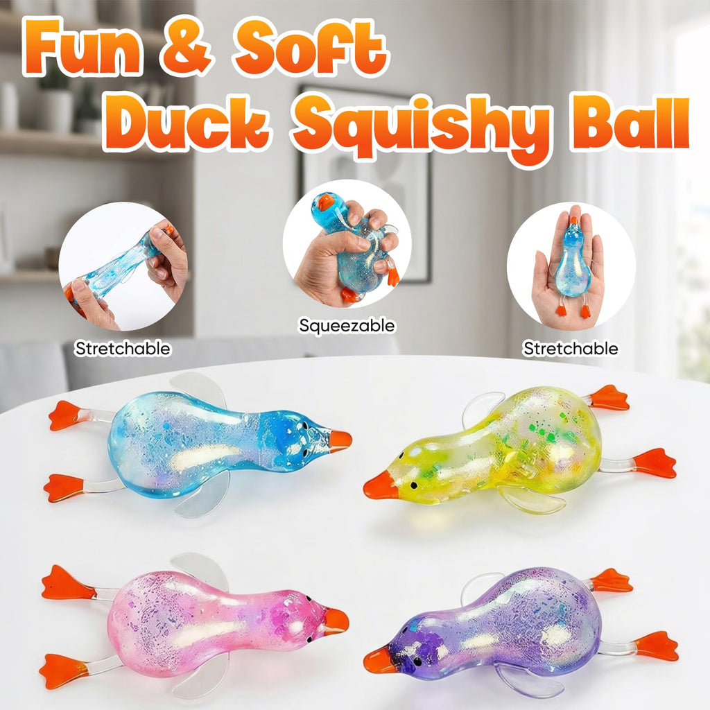 Cute Duck Squishy Sugar Stress Ball,Soft Duck Stress Relief Slow Rise Relaxing Sensory Fidget Toy for Anxiety Relief, Suitable for Adult use in Offices and Homes(Yellow)