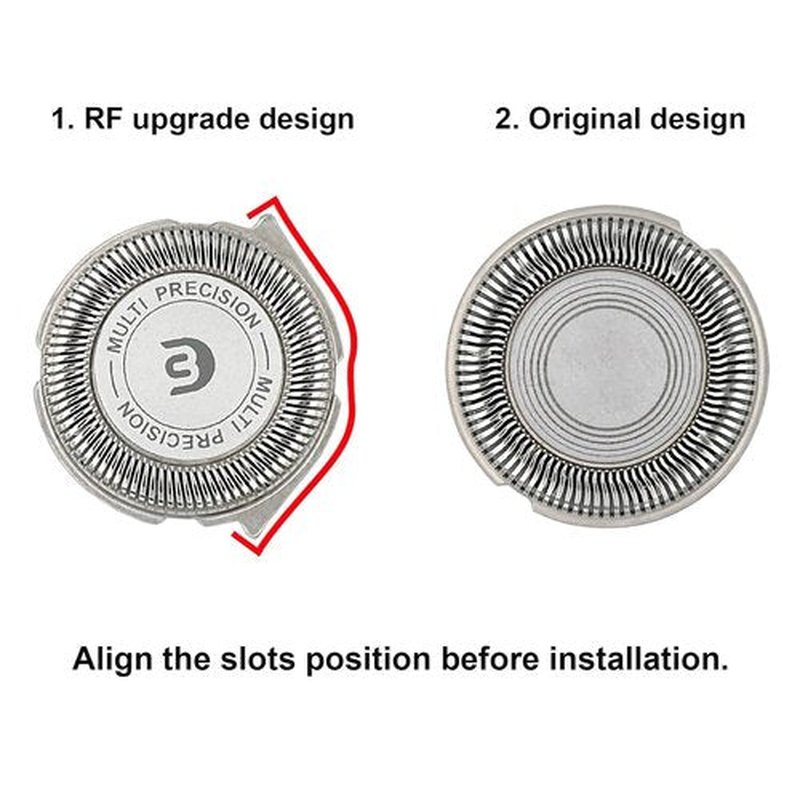 Rollingfit SH30 Replacement Heads - Compatible with Philips Norelco Shaver Series 1000, 2000, 3000 | Easy Cut & Replace - 3-Pc Pack